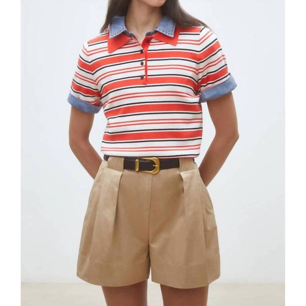 NEW SUNCOO basil plain pleated shorts in camel